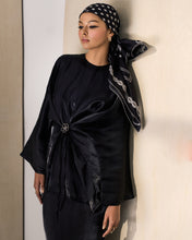 Load image into Gallery viewer, Intan Silk Scarf (Black)