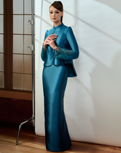 Load image into Gallery viewer, Aria Crop-Top Kurung (Teal Blue)