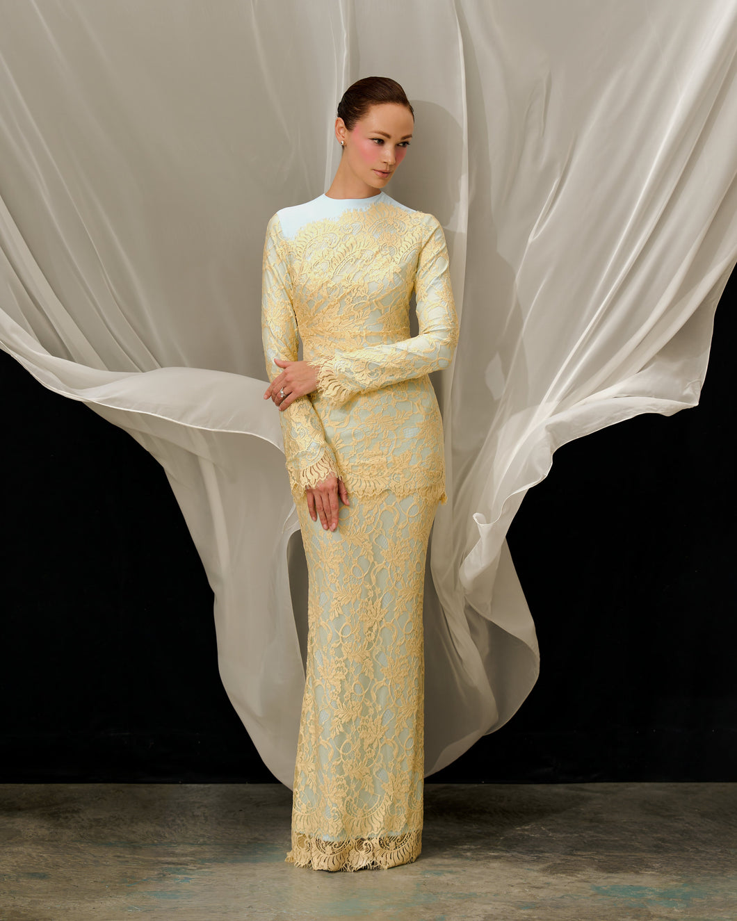 Krisan Draped Kurung (BESPOKE)