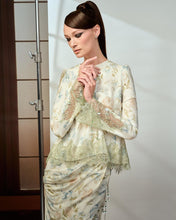 Load image into Gallery viewer, Ruella Printed Kurung (Cloud Dancer with Pastel Green)
