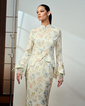 Load image into Gallery viewer, Ophelia Printed Kurung (Cloud Dancer with Pastel Green)
