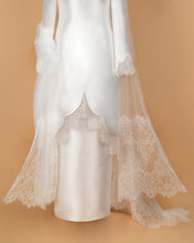 Load image into Gallery viewer, Plain Veil Double Layer Iris French Lace
